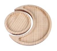 Ejoyous Vassoio Organizer in Cristallo, Supporto in Cristallo in Legno Resistente Design Rotondo Lunare Compatto per la Casa