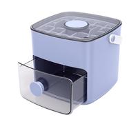Ejoyous Vassoio per Cubetti di Ghiaccio con Coperchio e Morsetto 48 Vassoio per Cubetti di Ghiaccio Portatile a Doppio Strato Easy Press con Pulsante di Rilascio per Campeggio e (BLUE)