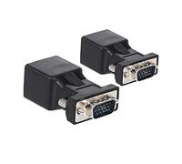 Ejoyous VGA to RJ45 Adattatore Ethernet, 2-Pack | Estensione segnale CAT5e CAT6, trasmissione 100FT, Plug and Play, connettori nichelati, configurazione monitor proiettore