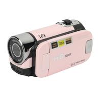 Ejoyous Videocamera, Videocamera 1080P 16MP con Schermo Rotante da 2,4 Pollici e Luce di Riempimento Zoom Digitale 16x Supporta Microfono Esterno e Treppiede (PINK)