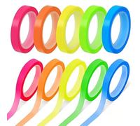 EJRUP 10 Pezzi Nastro Evidenziatore Rimovibilie, 6/8 mm X 5 m Fluorescenti Nastro Colorato Trasparente, Nastro Fluorescente Adesivo Evidenziatori Per Lettura In Classe Ufficio Casa Studenti Insegnanti