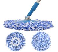 EJRUP 2 Pezzi Testine di Ricambio del Mocio Compatibile con Leifheit Clean Twist Disc Mop,Frangia Lavapavimenti in Microfibra,Buona Capacità di Assorbimento,per Lavaggio Sporco Particelle di Sporco