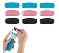 EJRUP 9 Pezzi Rullo Pedicure Elettrico, 3 Tipi Di Rugosità, Ricariche Per Dottor/Dr Scholl Velvet Smooth, Ricambi Per Lima Per Piedi E Talloni, Togli Calli, Esfoliante, Blu, Rosa E Nero