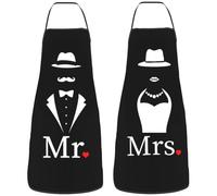 EJRUP Mr. & Mrs. Grembiule da cucina impermeabile, Divertenti Grembiule per Coppie, per compleanno, matrimonio,Pensiero per Anniversario Matrimonio o Natale Regali san valentino