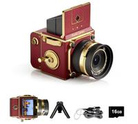 EJXHKNF Fotocamera Digitale Vintage, Fotocamera Retro 64MP 2.7K Point and Shoot con Autofocus, Schermo IPS da 2" a Livello Vita e Scheda TF da 16GB, Fotocamera Compatta 16X Zoom per Principianti e