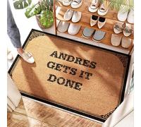 EJXN Andres Gets It Done - Tappeto colorato per porta d'ingresso, per porta d'ingresso, ortensia per esterni e porta di benvenuto, tappetini personalizzati per porta d'ingresso, porta a molla