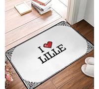 EJXN Cherry Fall - Tappeto per esterni I Love Lille, con scritta "Welcome Spring/Cool Things For Your Room", accessori da bagno e doccia antiscivolo (50 x 80 cm)
