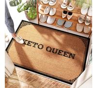 EJXN Rag Welcome, tappeto Keto Queen, portico da esterno, impermeabile e a pelo alto, grande zerbino per ingresso esterno, porta anteriore a molla e pavimento in gomma (65 x 90 cm)