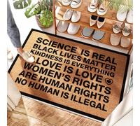 EJXN Tappetino per esterni sotto | Wildflower Roll Seed, Science Is Real Black Lives Matter Blm Love Rainbow - PVC/ottagonale - Zerbino per esterni per ingresso domestico, porta resistente e