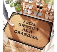 EJXN Tappetino per porta d'ingresso, per esterni e esterni, con scritta "I Self Identify As A Grandma", in gomma, per casa e porta esterna/tappetino di benvenuto per porta d'ingresso all'aperto, iuta