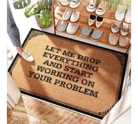 EJXN Tappetino per portico per armadio, tinta unita, con scritta "Let Me Drop Everything And Start Working On Your Problem", per cucina e pittura con fragole, ingresso esterno, zerbino per interni (65