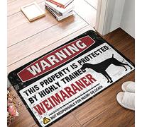 EJXN Tappeto Art Deco | Attenzione che questa proprietà è protetta da un Weimaraner altamente addestrato, decorazione per il bagno da uomo e porta impermeabile/bagno spesso, tappeto da cucina