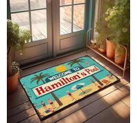 EJXN Tappeto da bagno con scritta "Welcome to Hamilton's Pool", lavabile, decorativo, sottile, per interni ed esterni, 50 x 80 cm
