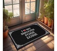 EJXN Tappeto da esterno con motivo astratto e lussuoso, antiscivolo, caldo e accogliente, per porta d'ingresso, con scritta "I Love My Smooth Foxie Doxie", 50 x 80 cm