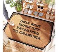 EJXN Tappeto da ingresso con conchiglie con scritta "Only Best Moms Get Promoted To Grandma" - Spring Welcome Outdoor | Tappetini di benvenuto per porta d'ingresso divertente/pavimento in gomma per