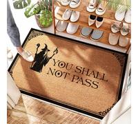 EJXN Tappeto da portico anteriore in cocco con scritta "You Shall Not Pass", colorato, per porta e vasca da bagno/cucina, antiscivolo, lavabile, iuta (50 x 80 cm)
