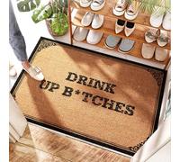 EJXN Tappeto lavabile per esterni Drink Up B*tches - Welcome Funny | Cuscino cucina pavimento/interno - Divertente tappetino di benvenuto per porta d'ingresso per pavimento del bagno, porta del quarto