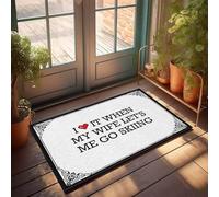 EJXN Tappeto lungo per corridoio anti-fatica, imbottito, da cucina, morbido e delicato sulla pelle, texture felpata, simpatico, antiscivolo, con scritta "I Love It When My Wife Let's Me Go", 65 x 90