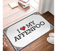EJXN Tappeto per interni e esterni, impermeabile, morbido e delicato sulla pelle, con texture felpata, antiscivolo, per bagno, con scritta "I Love My Affenpoo" (65 x 90 cm)