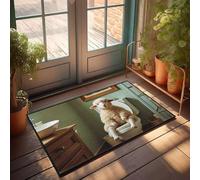 EJXN Zerbino a forma di pecora seduta su un bagno in bagno, impermeabile, caldo e confortevole, con retro spesso antiscivolo, divertente, per esterni, antiscivolo, 40 x 60 cm