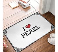 EJXN Zerbino antiscivolo per doccia, stile retrò, delicato sulla pelle e con grafica accogliente, decorazione per la camera dei ragazzi e per la cucina, tappetino antiscivolo I Love Pearl (40 x 60 cm)