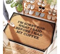 EJXN Zerbino con scritta in inglese "I'm Sorry For What I Said Before I Had My Coffee", personalizzabile, lavabile, per ingresso/esterno, tappetino per esterni e per esterni (40 x 60 cm)