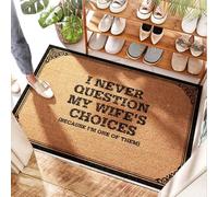 EJXN Zerbino impermeabile per porta esterna, personalizzabile, con scritta "I Never Question My Wife's Choices(because I'm One Of Them), per lavello della cucina, bar, divertente tappetino di