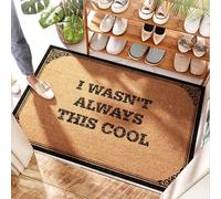 EJXN Zerbino in cocco resistente, con scritta in inglese "I Wasn't Always This Cool Mexican", personalizzabile per porta d'ingresso, per porta d'ingresso, in fibra di cocco e a quadri di bufalo, per