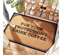 EJXN Zerbino in fibra di cocco assorbente | For Your Protection I Drink Coffee - Extra Large Door/Front Portch Door - Fall Outdoor Mats For Front Door Door Mats For Front Door, Rubber & Doorstencil