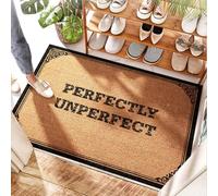 EJXN Zerbino in gomma per porta esterna, perfettamente imperfetto, porta personalizzata/spessa, divertente zerbino per ingresso esterno per costruzione, Monstera, 65 x 90 cm
