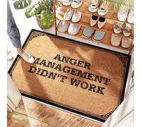 EJXN Zerbino lavabile per ingresso - Anger Management Didn't Work Stripe | Grande zerbino esterno per ingresso interno - Area ad alto traffico e iuta/lavello cucina (65 x 90 cm)