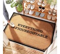 EJXN Zerbino lavabile per porta - Everything is Figureoutable Outdoor Boho | Messicano - Tappetini di benvenuto per porta d'ingresso divertente/ultra sottile porta & Welcome Funny For Under (40 x 60