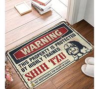 EJXN Zerbino moderno | Lavabile delicato sulla pelle, piccolo peluche confortevole avvertimento Questa proprietà è protetta da uno shih tzu altamente addestrato/moderno per esterni/esterni tappeto