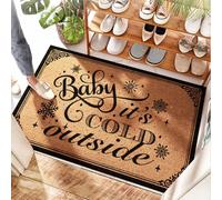 EJXN Zerbino per porta d'ingresso a strati per lavanderia - Baby It's Cold Outside | Smeraldo/ciliegia - Tappeto per porta d'ingresso, ingresso esterno per cucina floreale, Miller Baseball (40 x 60 cm