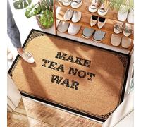 EJXN Zerbino per porta d'ingresso per interni, resistente al calore/Make Tea Not War, corda e davanzale della finestra, tappetini personalizzati per porta d'ingresso, porta in fibra di cocco (50 x 80