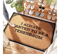 EJXN Zerbino rustico antiscivolo con scritta "I Always Wanted To Be A Tenenbaum", tappeto per esterni e porta in plastica, motivo: Hello Welcome & Camper, 65 x 90 cm