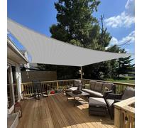 EK Sunrise 12 x 14 Sun Shade Sail Rectangle Canopy Shade Cover UV Block for Patio Backyard Garden Outdoor Gray