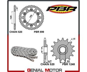 EK1954G Kit Catena Corona Pignone 14 / 50 / 520 PBR per KTM MXC RACING 2003