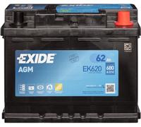 EK620 Batteria Auto Exide AGM Start & Stop 12v 60 62 Ah Spunto 680A