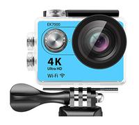 EK7000 WiFi 4K azione fotocamera Ultra HD Macchina fotografica impermeabile DV Camcorder 12MP Telecamere Sport 170 gradi grandangolare originale F11.09C (Color : Blue)