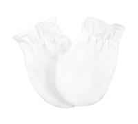 EkaBo Baby Guanti antigraffio per bambini, in cotone, per bambini e bambine, anti-graffio medio (1 coppia: bianco)