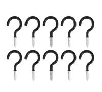 EKalgretrA 10/20 pezzi ganci a vite for soffitto, multifunzionali for montaggio a parete, in plastica for piante sospese Gancio a Vite in Acciaio Inox(Black-10PCS)