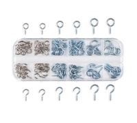 EKalgretrA 100 ganci filettati, bulloni ad occhiello, viti, a tazza, fermagli for lampade, da parete, assortimento di utensili, kit e accessori Gancio a Vite in Acciaio Inox