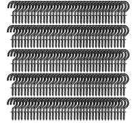 EKalgretrA 50/100/200/500 pezzi ganci a vite for soffitto multifunzionali for montaggio a parete in plastica resistente supporto for piante sospese Gancio a Vite in Acciaio Inox(Black,200PCS)