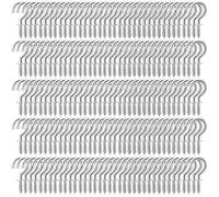 EKalgretrA 50/100/200/500 pezzi ganci a vite for soffitto multifunzionali for montaggio a parete in plastica resistente supporto for piante sospese Gancio a Vite in Acciaio Inox(Silver,200PCS)