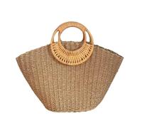 EKalgretrA Borsa Da Spiaggia Intrecciata Borsa da donna in paglia intrecciata Borse fatte a mano in tinta unita