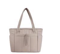 EKalgretrA Borsa Da Spiaggia Intrecciata Borsa tote portatile leggera da donna, tracolla casual viaggio trapuntata nei colori nero kaki(Khaki)