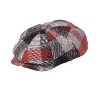 EKalgretrA Cappellino da Venditore di Giornali Berretto Strillone Primavera Autunno e Inverno Cappello Ottagonale Donna in Lana in Feltro Uomo Taglia Grande(Red,L XL 59-60cm)