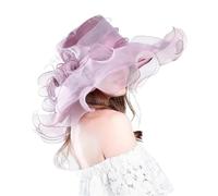 EKalgretrA Cappello da Sposa in Organza Trasparente Donna con Velo | Elegante cappello da chiesa for la sposa, la madre dello sposo