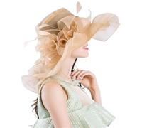 EKalgretrA Cappello da Sposa in Organza Trasparente Donna con Velo | Elegante cappello da chiesa for la sposa, la madre dello sposo